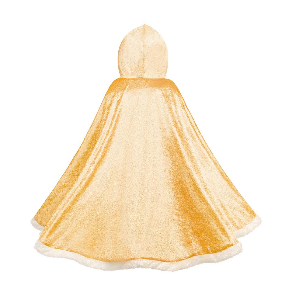 Mantello con Cappuccio da Principessa per Bambine Abbigliamento Invernale per Bambini Mantello Festa di Natale Halloween Costume Cosplay per Bambini Blu Viola Giallo Rosso