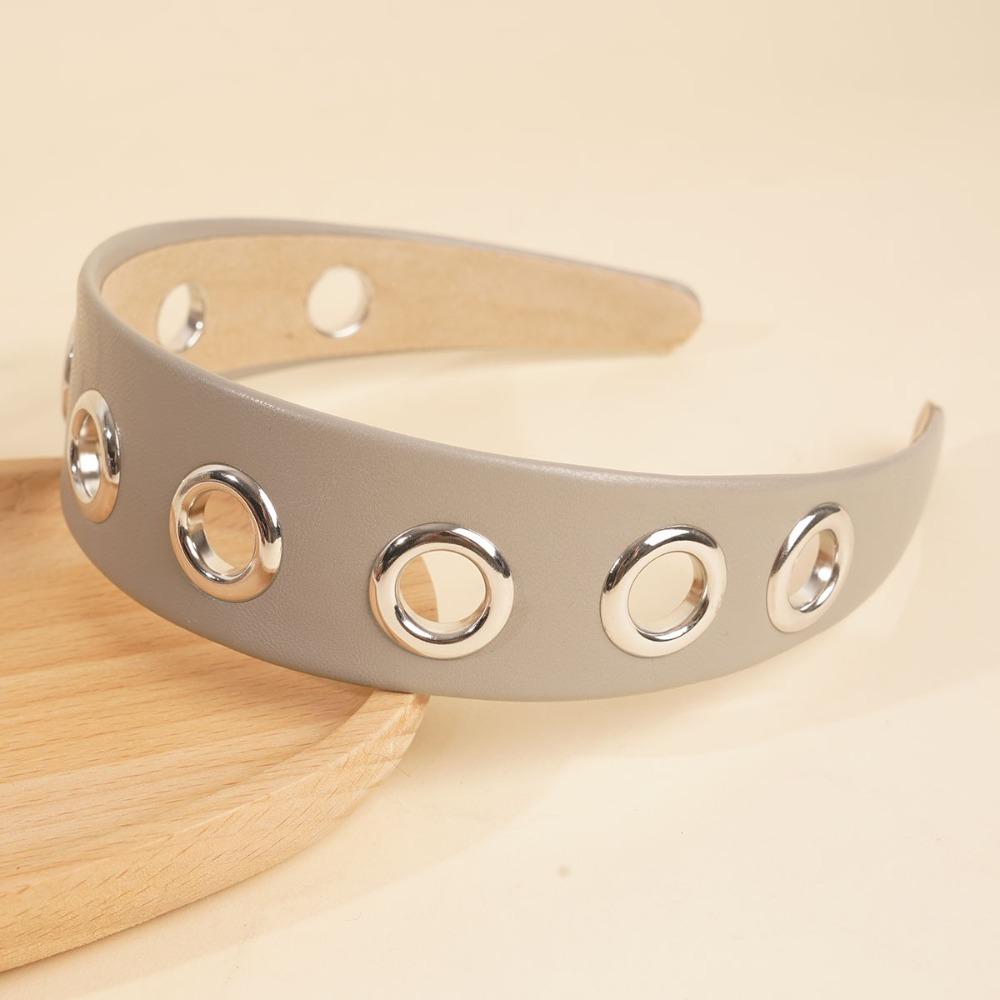 Metal Ring Hollowed Out Eyelets Headband Grommet Punk Headwrap Hollow Metal Headband Women серый