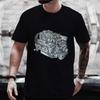 Men's T-shirts Tops Realistic Car Engine Design Funny Tshirt for Men Casual Tee T-Shirt Fashion Short Sleeve Tee Shirt Clothing