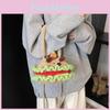 Cartoon Whimsical Inspired Girls Crossbody Bag Cozy Handwoven Yarn Ideal Kindergarten For