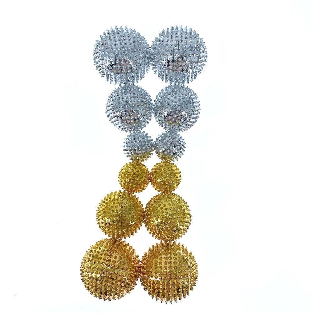 2Pcs ABS Hard Material Spiky Hand Roller Built-in Magnet Acupoint Massage Ball Office