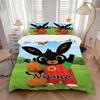 Custom Textile Bunny Friends Bedding 3 Piece Set HD Print Duvet Cover Pillowcases for Teens Adult Bedroom Decoration