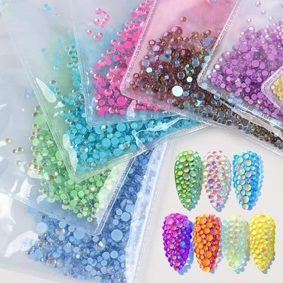 Symphony Nail Art Mermaid Glass Bead Aurora Candy Color Nail Art Trinket Diy Nail Art Nail Drill