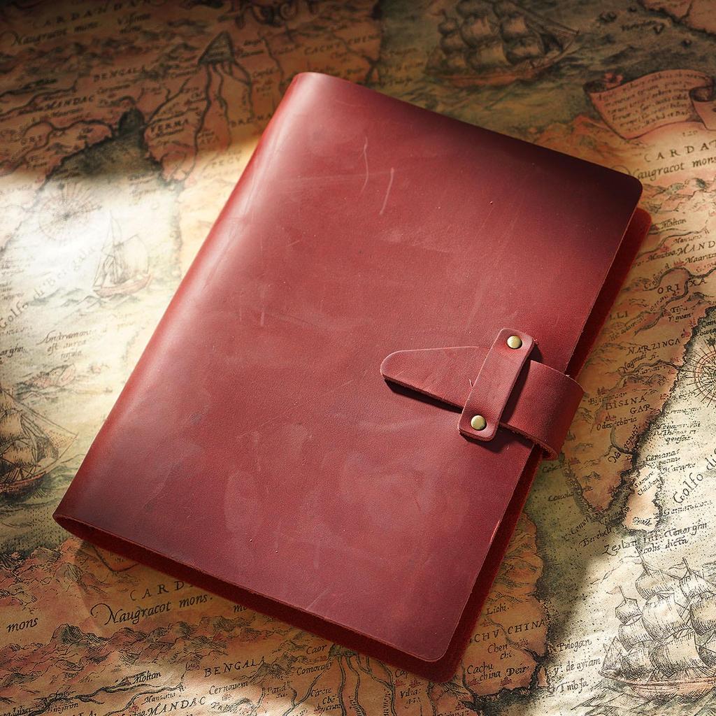 A5 Vintage Handmade European Style Notebook & A6 Diary, A7 Loose-Leaf Cowhide Notepad for Office and Business Use.