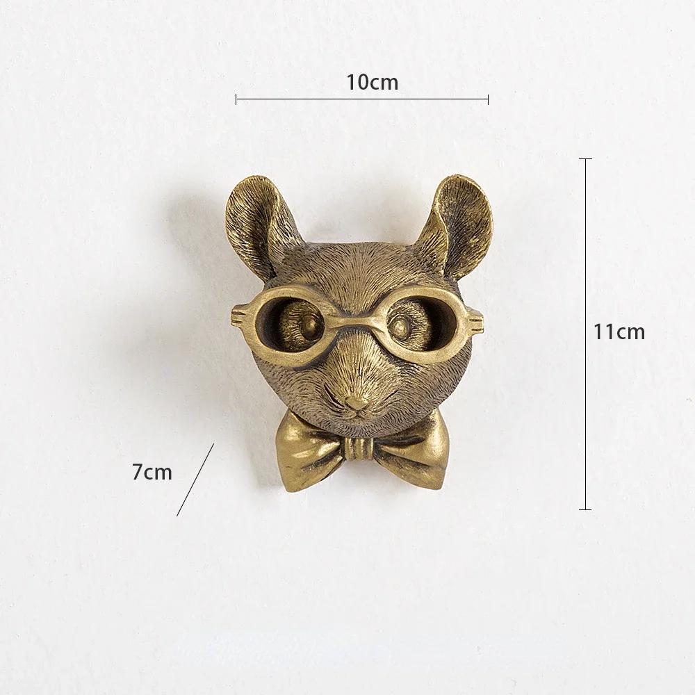 Wall Decoration Resin Imitation Copper Animal Deer Head Wall Storage Hook Wall Hanging Indoor Fireplace Office Decor Figurines