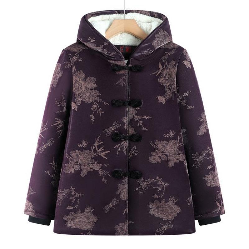Women's Winter Cotton-padded Jacket, Cotton-padded Jacket, Hooded Cotton-padded Jacket, Piled and Thickened Old Lady To Keep Warm