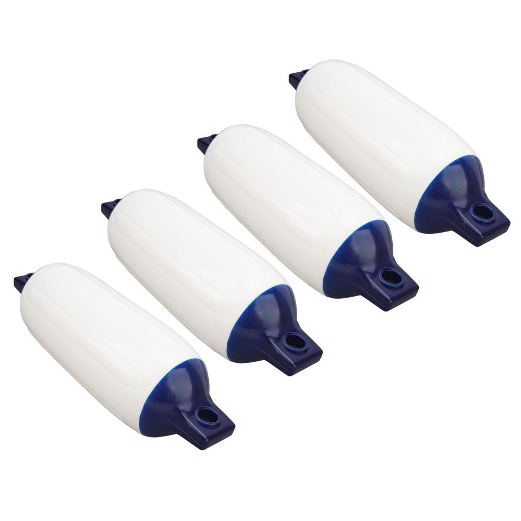 4 Pcs Inflatable Boat Bumpers Ribbed Twin Eyes Buoys Docks Shield Protection Bumper with 4 Ropes for Yachts Boats