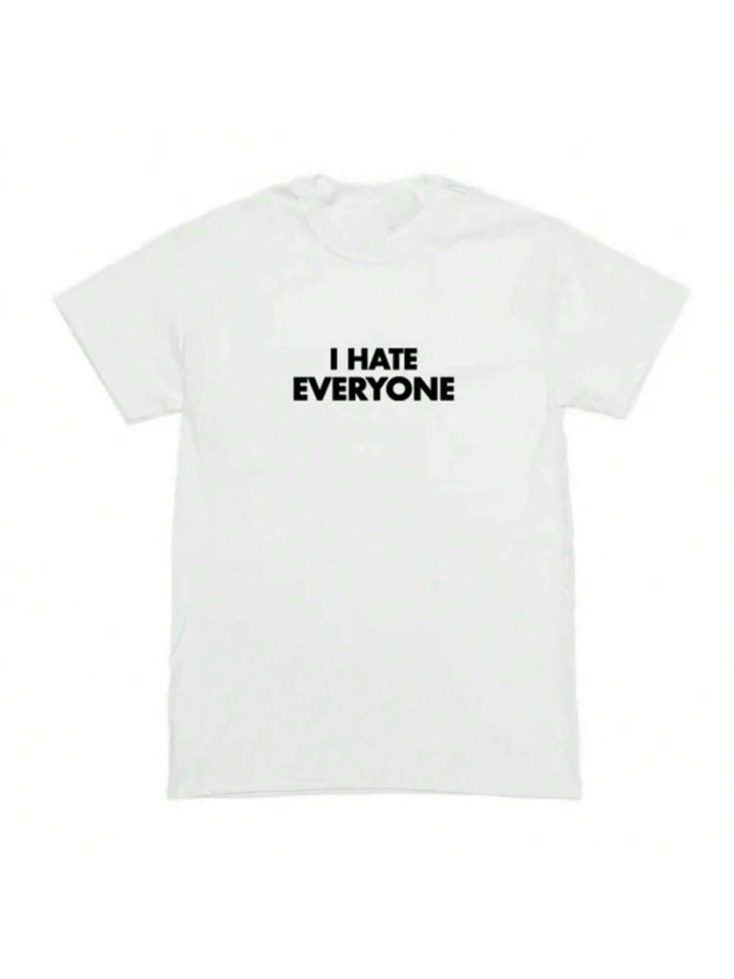 I Hate Everyone Alphabet Print Harajuku Vintage Oversized T-Shirt Street Summer Short Sleeve Casual Women T-Shirt Y2k Clothing S разноцветный