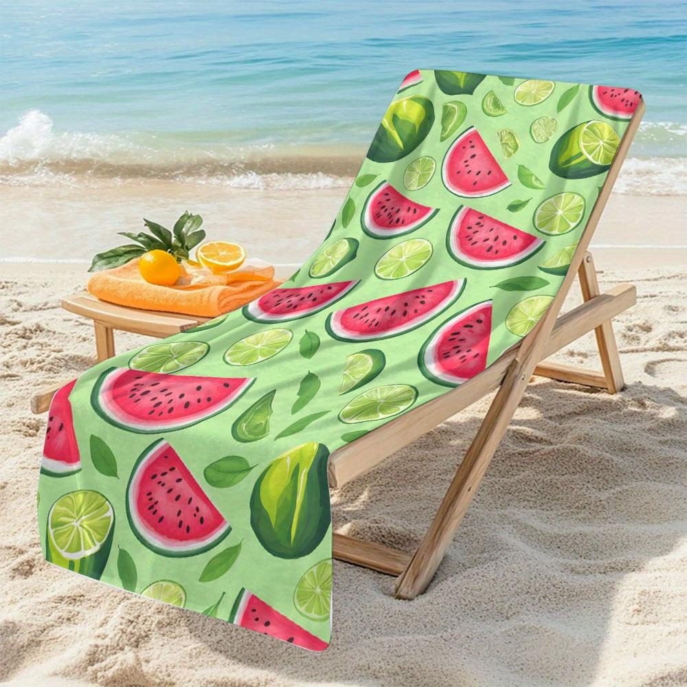 1pc A beach towel with watermelon and lime patterns on it- Quick-Dry, -ve - Ideal for Men, Women, s - Perfect for Beach, Travel