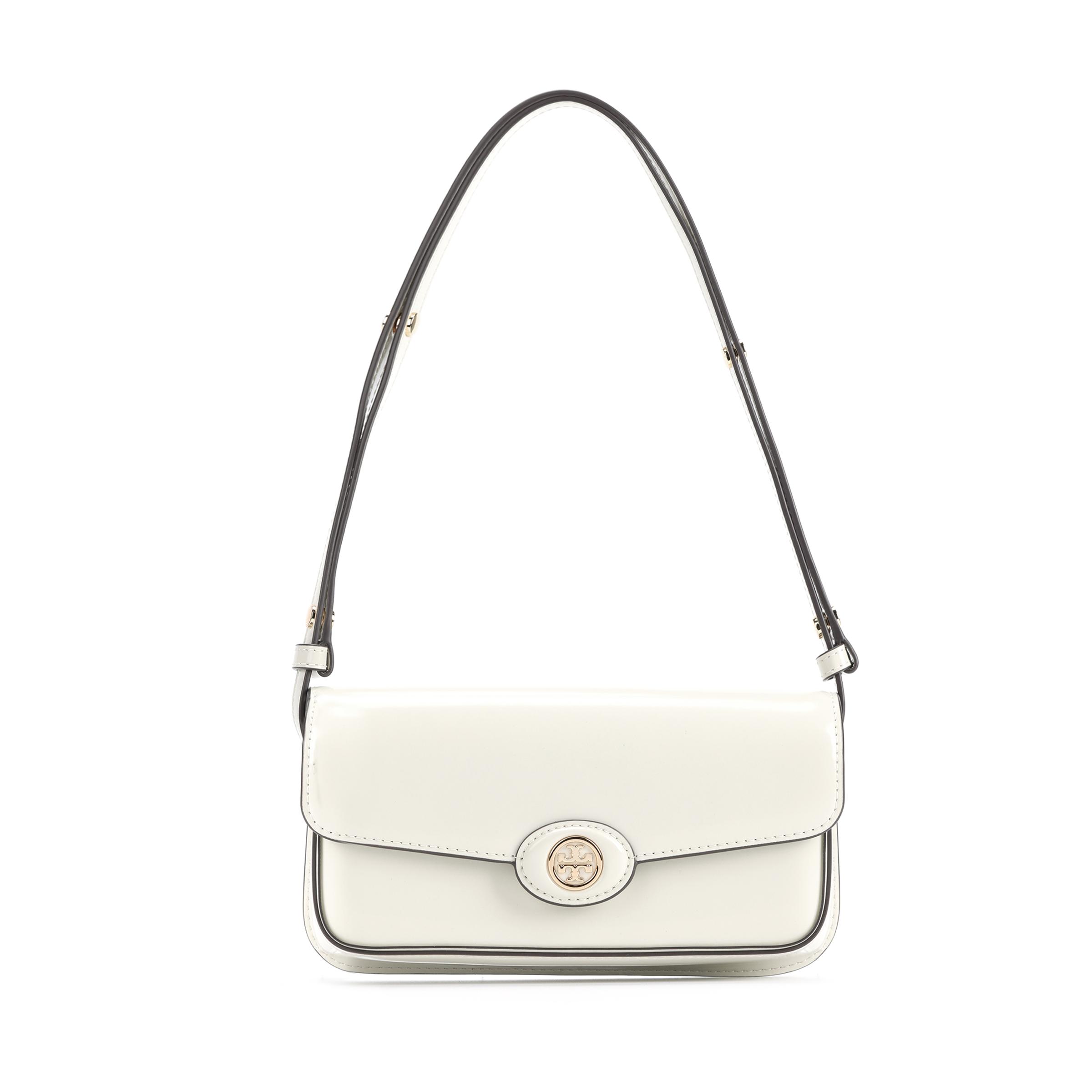 

Tory Burch Robinson Logo Flap With Magnetic Snap Closure Leather Shoulder Crossbody Bag Women bags Shea-Butter 161831-704 Basic Set (Bag+Dust Bag)