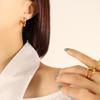 Japanese Autumn/Winter Geometric Heart Earrings: Women's 18K Gold-Plated Titanium Studs