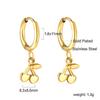 Fashionable Cute Cherry Pendant Earrings Stainless Steel Daily Sweet Jewelry Gold Plated for Girls Women's Stud Earrings Gift