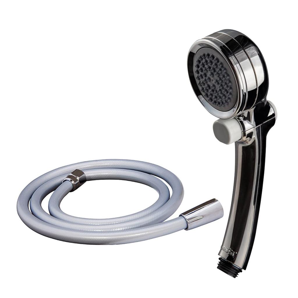 Takagi Shower Head and Hose Set with Water Stop Water Water Energy Firm and Stimulating Relieves Shoulder JSB125BM Metallic Air Beat Shower Pita