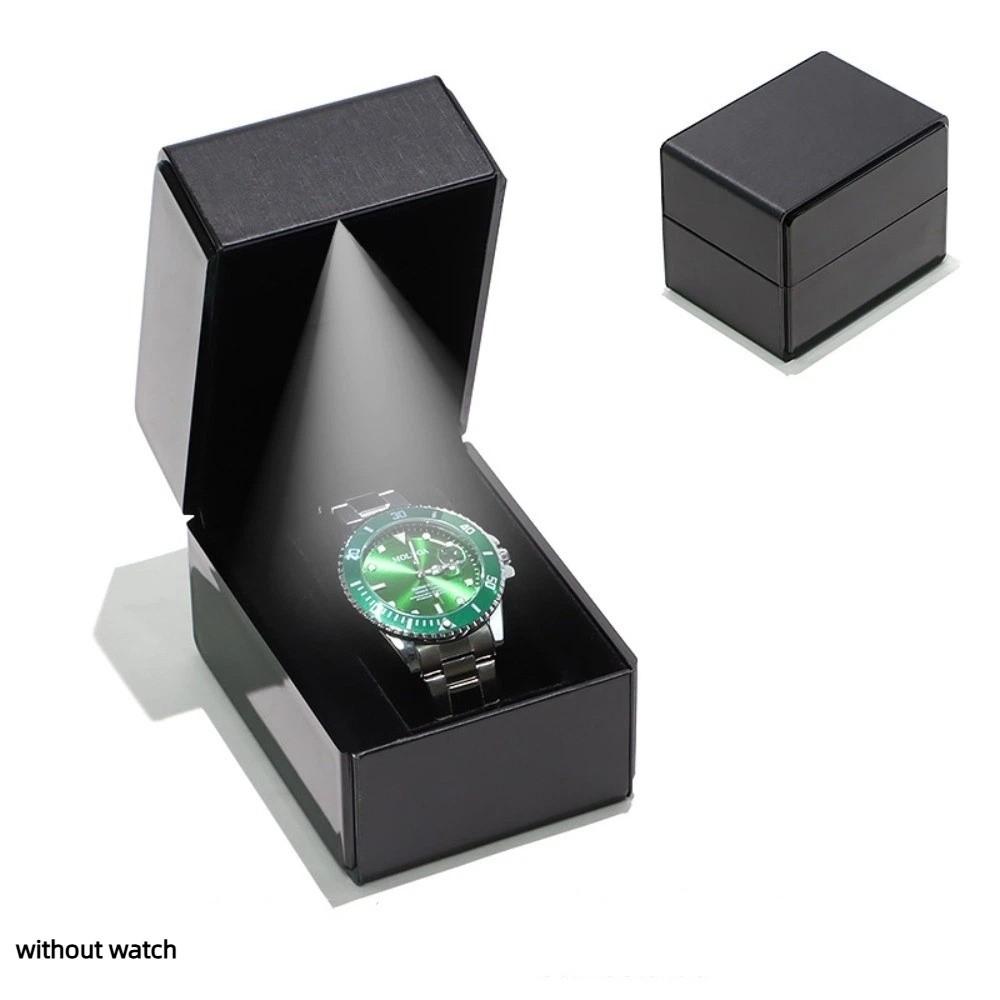 with LED Light Watch Box Flip-Top Lid Wristwatch Display Case Exquisite Watch Storage Case  Watch