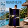 Football Ravens Logo Beach Towel, Microfiber Beach Towel, Perfect For Pool, Beach, Travel, Home Decor Beach Party Fan Gifts