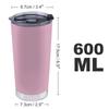 600ml Stainless Steel Coffee CupMug, Perfect for Convenience Stores, Tumblers, Cafe Mug, Portable Mug, with Lid, Keeps Hot or Cold, Vacuum Insulated,