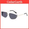 Minimalist Geometric Metal Frame Sunglasses With Gradient Tinted Lenses For Casual Wear