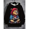 Boys' hooded sweatshirt with casual, fashionable, cute Capibala pattern 3D LONG
