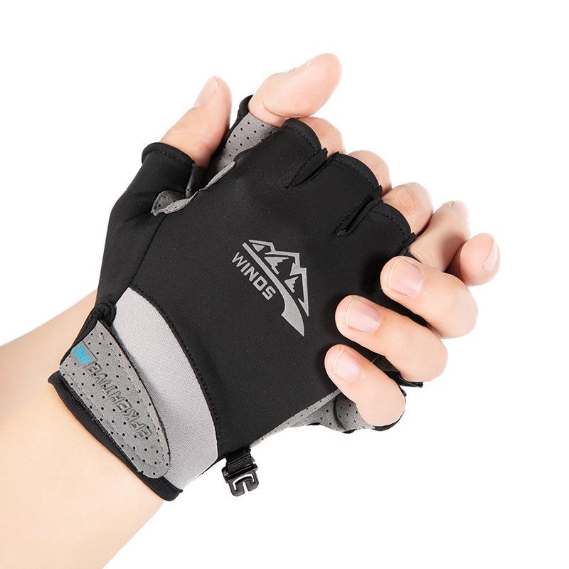 Source Factory Ice Silk Men's Summer Leakage Two Fingers Takeaway Riding Driving Outdoor Sunscreen Thin