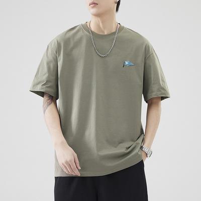 Herren Sommer Neues Japanisches Reiner Baumwolle Kurzarm T-Shirt Herrenmode Marke Schweres Lässiges Oberteil