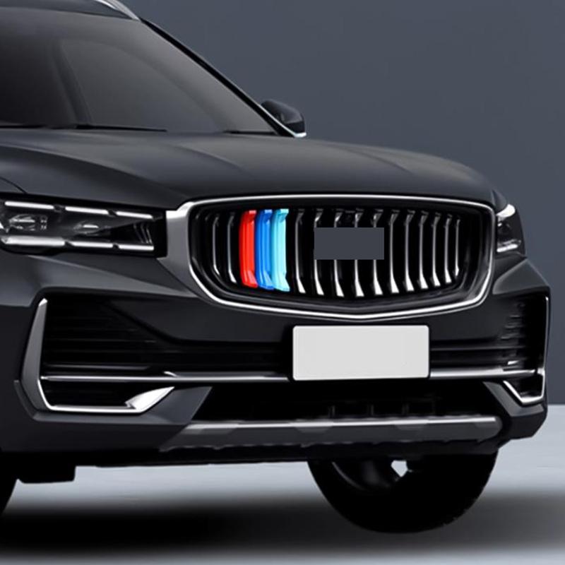 Car Front Grill Decoration Sticker Grille Color Trim Tricolor Grille Color Strips for Geely Monjaro -2024 Modification Acces