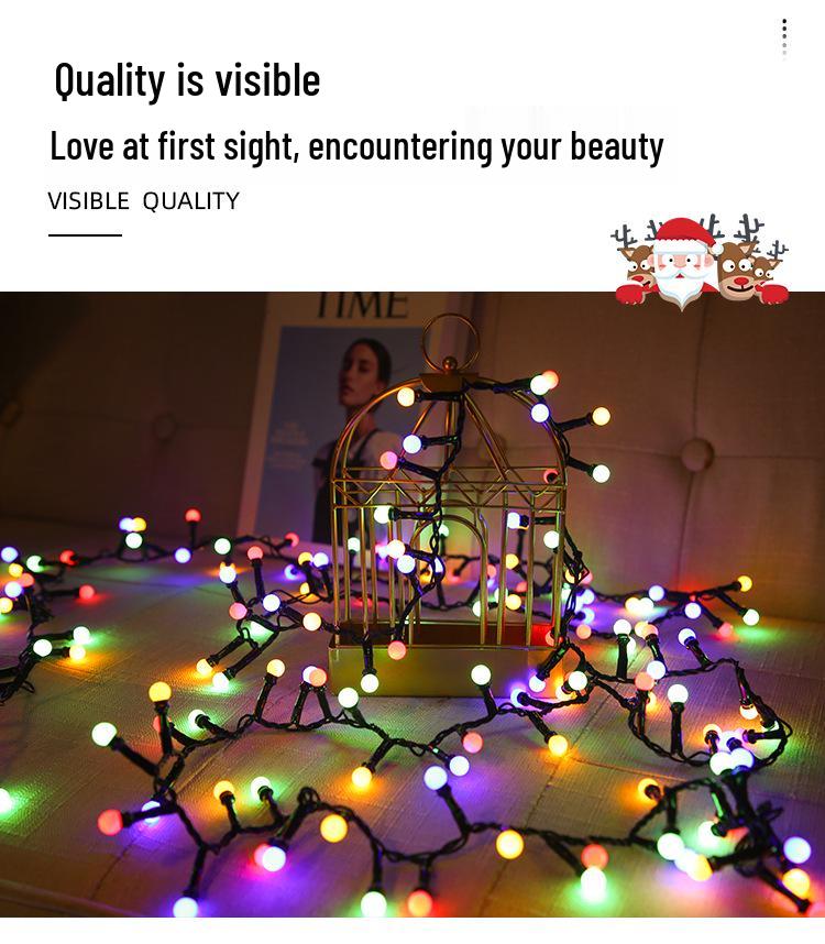 Chibi Maruko-chan Solar-Powered Outdoor String Lights: White and Colored Ball Decorative Lights, Waterproof for Camping and New Year Festivities.