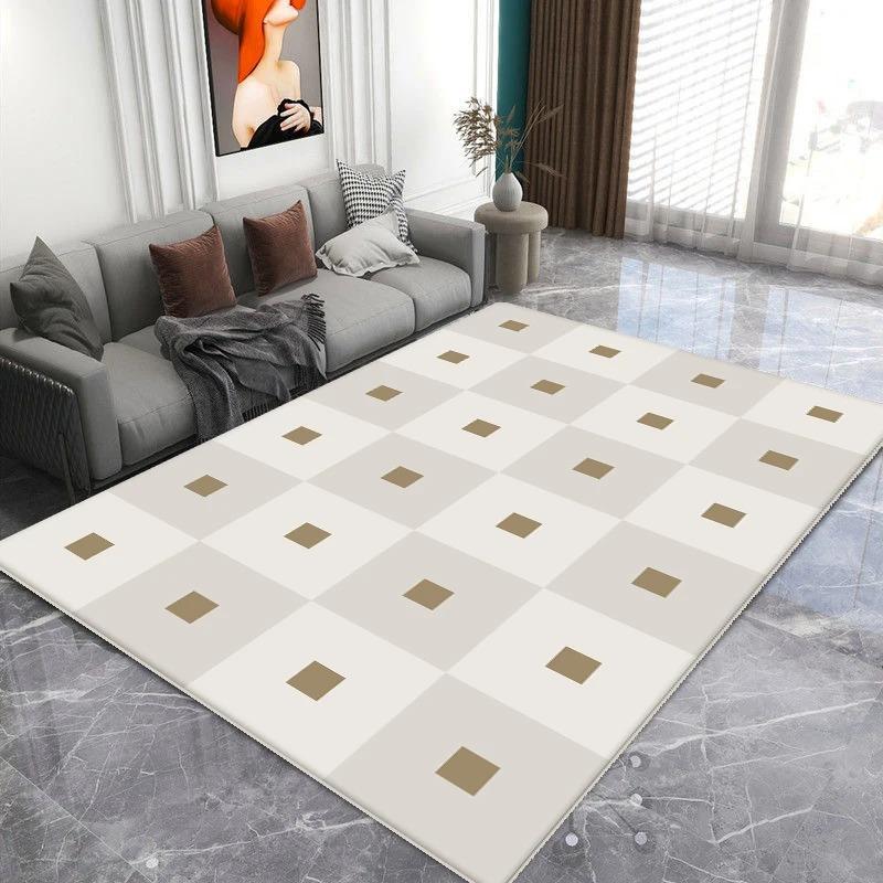 Nordic Black White Jagged Pattern Carpets for Living Room Soft Washable Non-slip Large Area Rugs for Bedroom Decoration Home Mat
