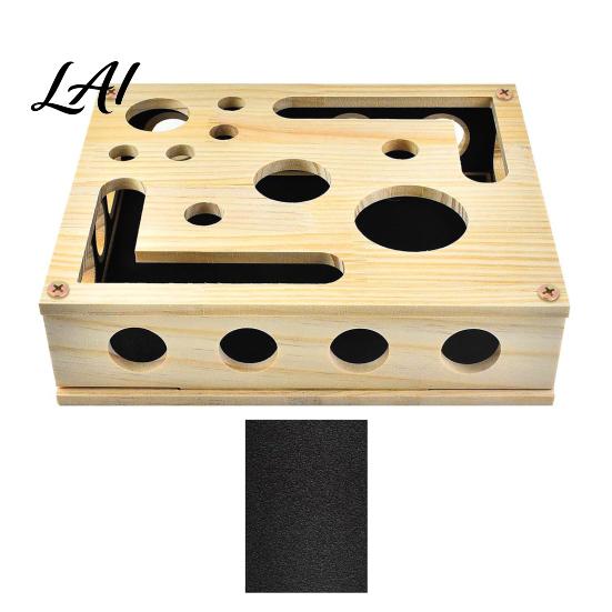 Wood Composite Cat Toy Nail File Box Wooden Enrichment Box Puzzle Toy A