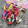 Etiquetas de Chave Cores Contrastantes Cordões Argola de Chave de Metal Acessórios Chaveiros Anti-perda Casal Chaveiro de Carro Premium Decoração