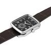 MASTER WORKS Quadrangle MW10SB-GCBRO8 Men's Watch, Made In Japan, Quartz Movement, 33mm, Leather Strap, Square Shape, Black