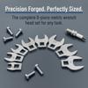 8Pcs 10-19mm Crowfoot Wrench Set Movable Head 3/8" Drive Crowfoot Wrench Set  Hard-To-Reach Areas
