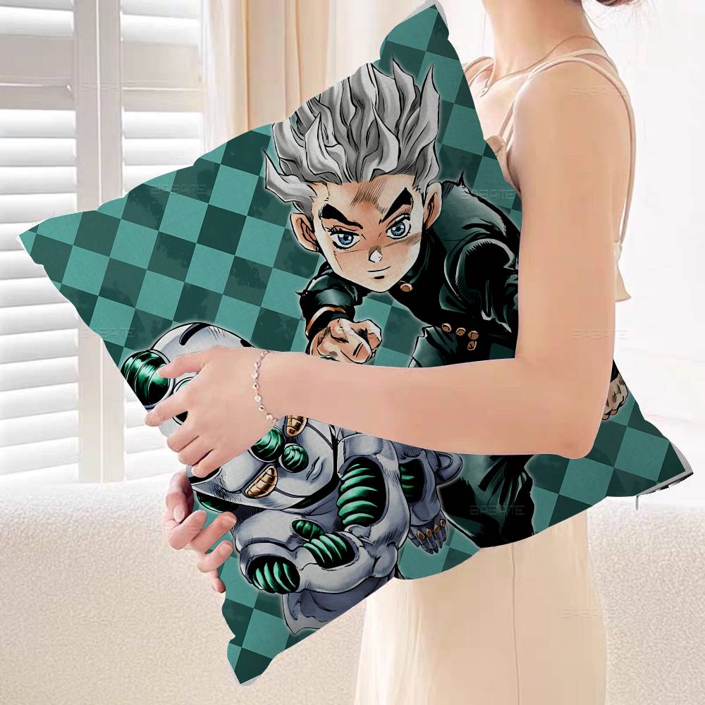 Anime JoJos Bizarre Adventure Cushion Cover Inches Farmhouse Decor Home Throw Pillow Covers for Couch Decorations