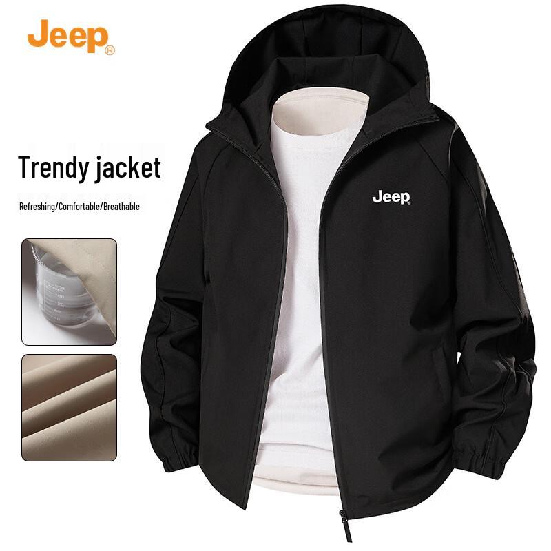 JEEP Men s 2025 Autumn/Winter Hooded Windbreaker Jacket XL