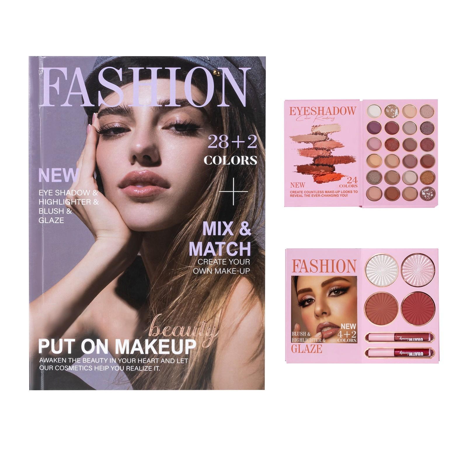 

24 Книги, 2 страницы, Тени для век, Журнальные тени для век, Многофункциональные тени для век, Подходят для всех видов макияжа(1.2G*24+8G*4+4ML*2) белый