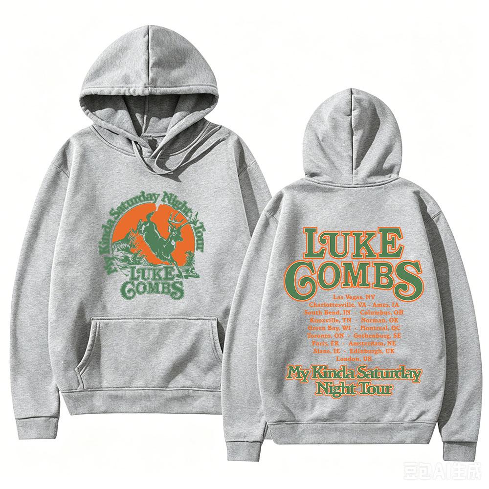 Deer Tour Hoodie Luke Combs Tour 2026 Streetwear Two Side Retro Graphic Print Sweatshirt Unisex Music Fan Gift High Street Hoody