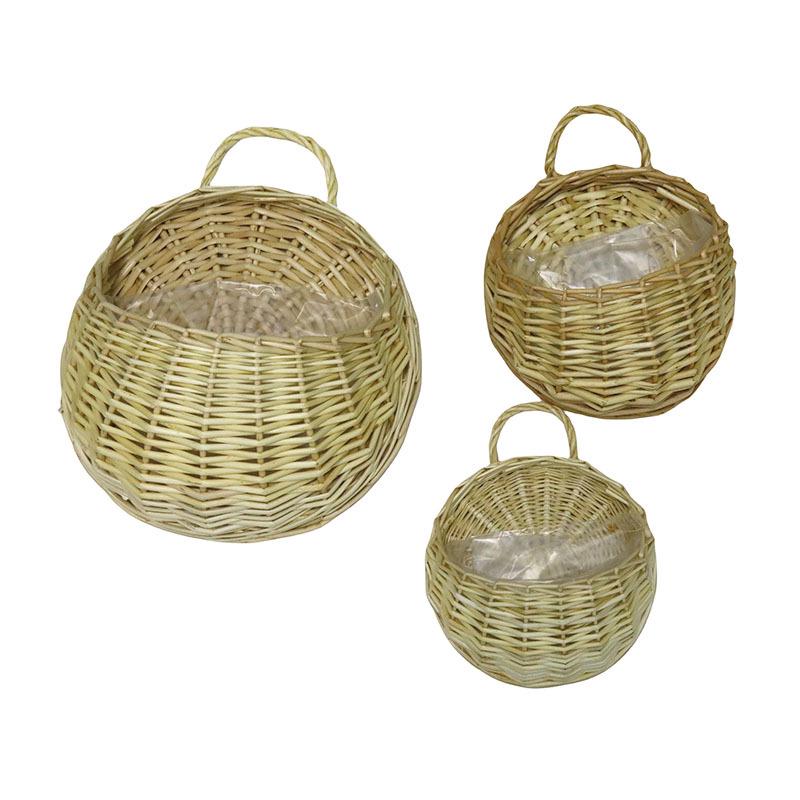 Handmade Willow Woven Wall Hanging Flower Basket Pot