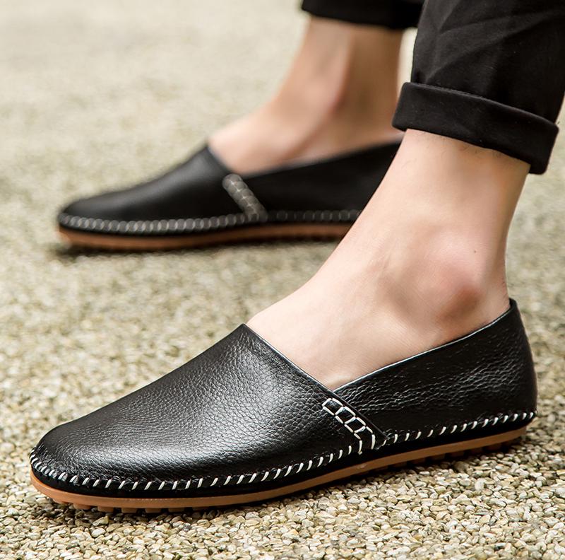 Fashion Men's Driving Shoes Leather Slip-on Mocassin Homme Loafers Casual Breathable Soft Comfortable Big Size 50 Zapatos Hombre