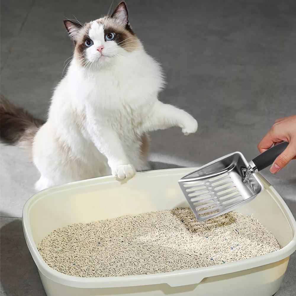 Long Handle Cat Poop Scoop Metal Sifter Shovel Creative Cat Litter-Scoop  Cat Supplies