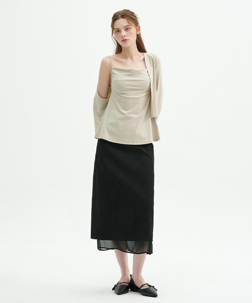 Micene Tia Wrinkle Chiffon Layered Skirt