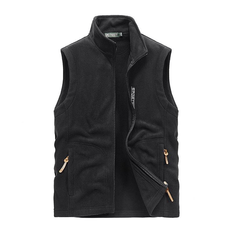 2025 Windproof Fleece Vest - Velvet-Lined, Thick, Warm, Stand-Up Collar, Sleeveless for Autumn & Winter