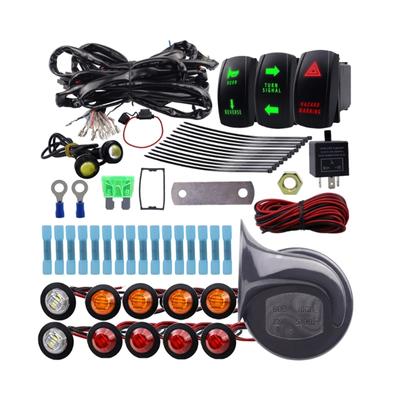 Pre-wired Turn Signal Horn Kit Universal Warning Light RockerSwitch Reverse Lights Flasher Relays for UTV  ATV Golf SXS