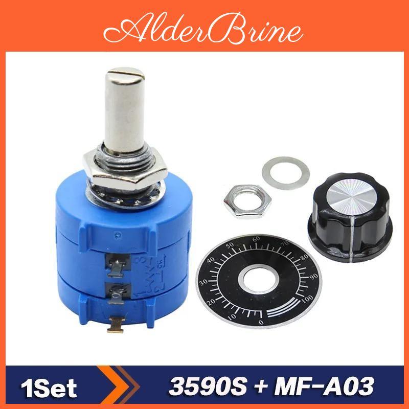 Resistor Multiturn 10k 3590s Adjustable Potentiometer Kit 200200 Ohm 1k 2k 5k 10k 20k 50k 100k Ohm With Potentiometer Knob