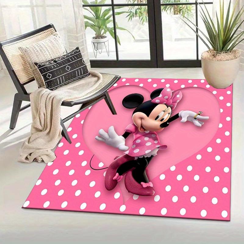 1pc Minnie Heart Pattern Area Rug Soft Flannel Floor Mat for Living Room, Office, Bedroom, Outdoor and Camping, Sofa Coffee Table Floor Mat,