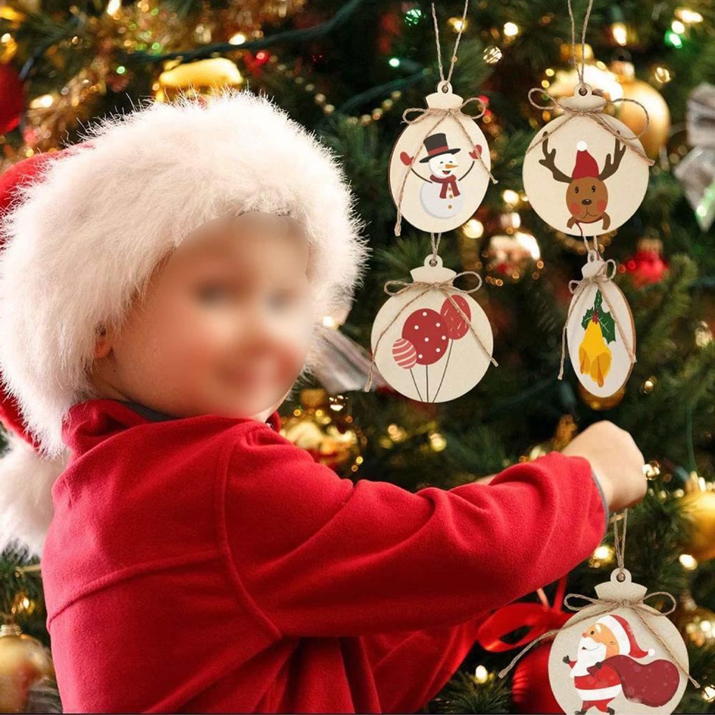 10pcs/set - Unfinished Wooden Circular Labels with Hemp Rope, Used for Painting, Handicrafts, and Home Decoration