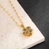 Necklace Female Rotating Flower Zircon Niche Fashion New High-end Design Pendant Temperament Titanium Steel Necklace