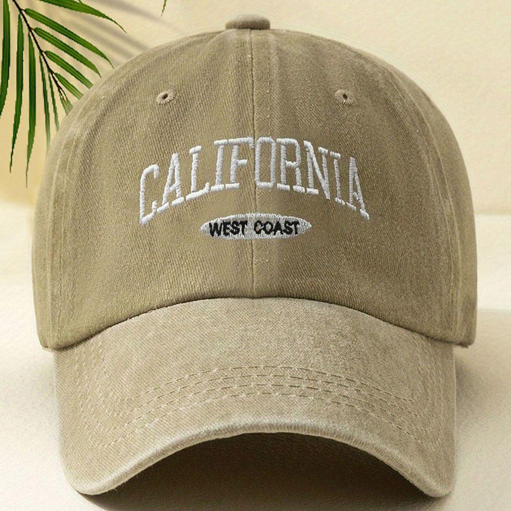 Unisex Washed Baseball Hat Adjustable Sunscreen  Hats Lettering Duckbill Cap  for Women & Men