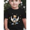 European Sizes Boys' Short-Sleeve New Spring/Summer/Autumn Cartoon Bear, Moon, and Stars Print Cute Baby Top