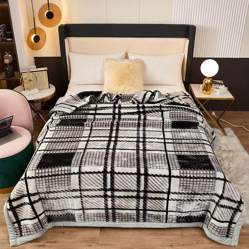 G5Z Double Layer Thickened Raschel Blanket - Cozy Autumn/Winter Quilt for Couples or Wedding Cover