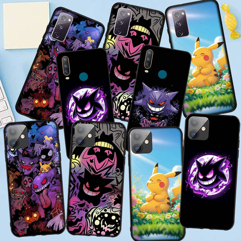 Pouzdro na telefon pro iPhone 17 16 15 Plus Xiaomi Poco F8 F7 X7 X6 M8 C85 C75 C71 Redmi Note 14 12 11 13 Pro Max A4 14C 13C 15C Pikachu Pokemon Gengar Kryt