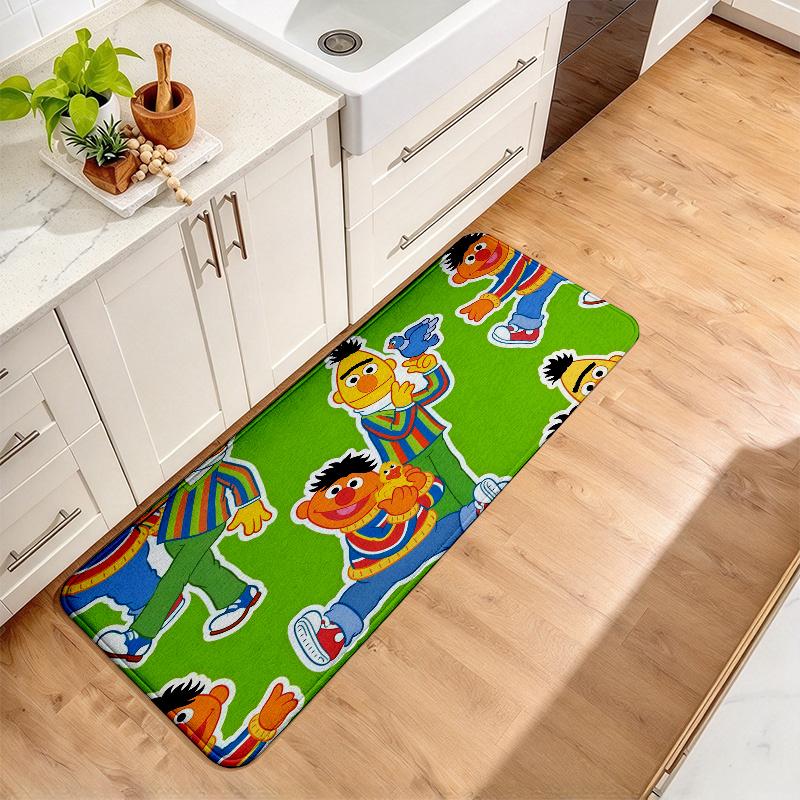 Sesame Street2 Flannel Kitchen Mat Christmas Soft Area Rug Non Slip Floor Carpet Home Decoration